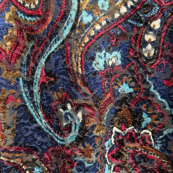 Y2K BONWORTH Burnout Velvet Paisley Jewel Tone Top Whimsigoth Fairy Grunge Sz LP - Picture 4 of 12